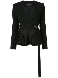 pleated hem belted blazer Yigal Azrouel