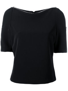 zipped neck shortsleeved blouse Jeremy Scott
