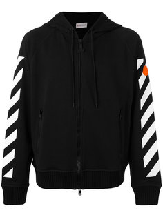 толстовка на молнии с полосатыми рукавами Moncler X Off-White