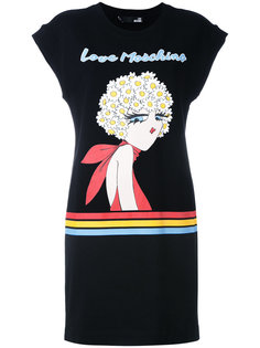 платье-футболка с графическим принтом Love Moschino