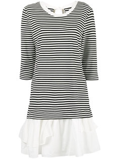 striped ruffle hem dress Boutique Moschino