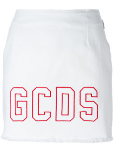 джинсовая юбка с логотипом Gcds