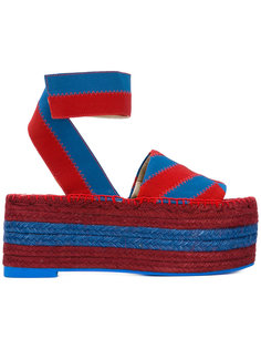 striped raffia flatform sandals Stella McCartney