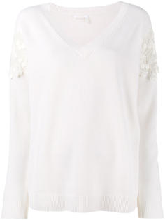 свитер с кружевной отделкой Chloé