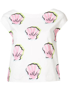 cropped sea shell blouse Boutique Moschino