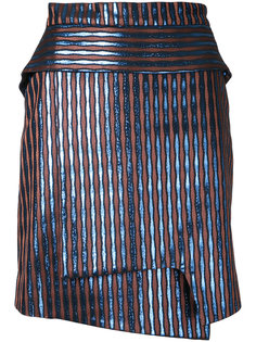 striped metallic wrap skirt Carven