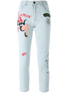 tattoo print embellished jeans Mr &amp; Mrs Italy