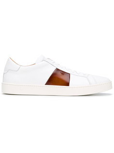 кеды со шнуровкой и панельным дизайном Santoni
