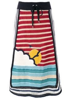 skyline motif knitted skirt Red Valentino