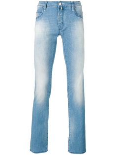 джинсы скинни с эффектом кислотной стирки  Jacob Cohen