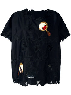 patched macramé lace T-shirt Tsumori Chisato