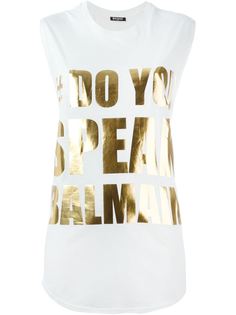 топ с принтом do you speak balmain Balmain