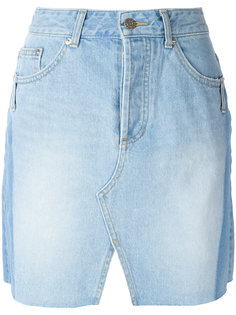 джинсовая юбка с разрезом спереди  Steve J &amp; Yoni P