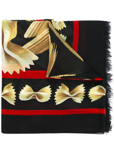 шарф с принтом макарон Dolce &amp; Gabbana