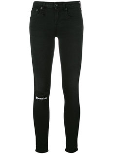 distressed patch skinny trousers R13