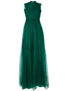 high neck ruched gown Rochas