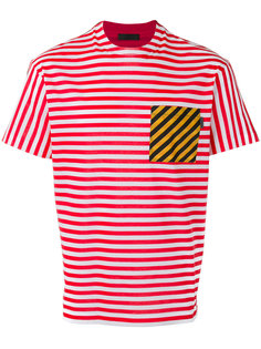 striped shirt with contrast chest pocket Prada