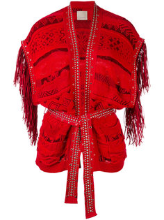 fringed shortsleeved cardigan Laneus