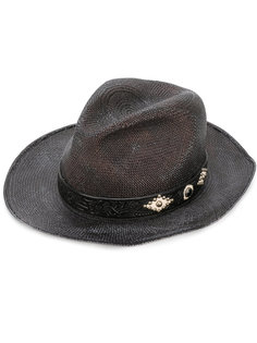 соломенная шляпа с кожаной деталью Htc Hollywood Trading Company