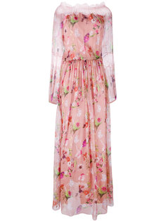 длинное платье с цветочным принтом Blumarine