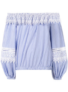 блузка в полоску с открытыми плечами  Forte Couture