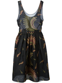 leaf and feather print dress Miu Miu