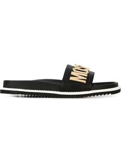 сандалии с бляшкой-логотипом Moschino