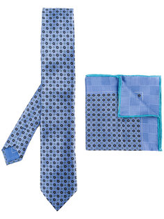 галстук и нагрудный платок с комбинированным принтом Brioni