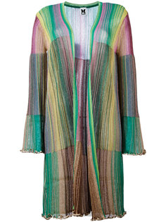 удлиненный полосатый кардиган с отделкой металлик M Missoni