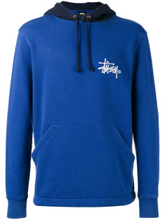 logo print hoodie Stussy