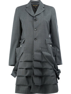 pinstripe gathered effect coat Comme Des Garçons