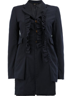 ruffle trim long jacket Comme Des Garçons