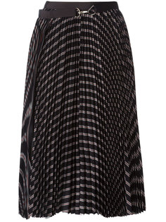 striped pleated midi-skirt Sacai
