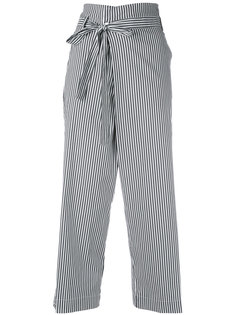 belted striped cropped trousers P.A.R.O.S.H.