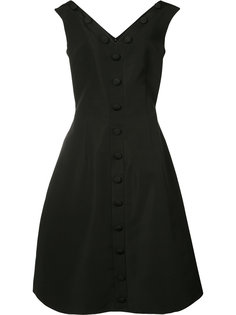 button front pleated dress Christian Siriano