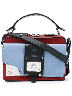 metal plaque shoulder bag Versace