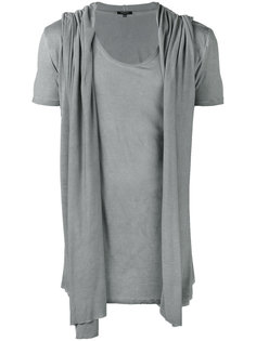 draped hooded waistcoat T-shirt Unconditional