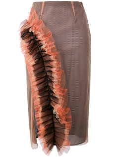 сетчатая юбка-карандаш с оборками Marco De Vincenzo