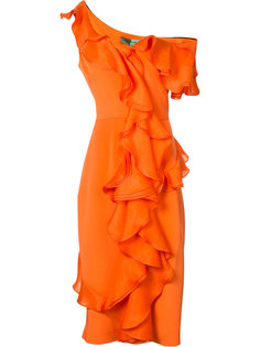 платье с воланами Christian Siriano