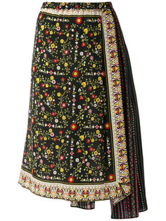асимметричная юбка с цветочным принтом  Nº21