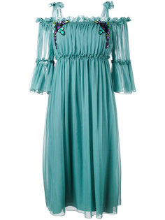 платье миди с открытыми плечами Alberta Ferretti