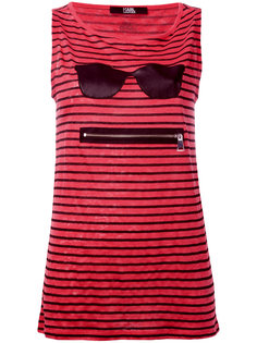 striped zipped top Karl Lagerfeld