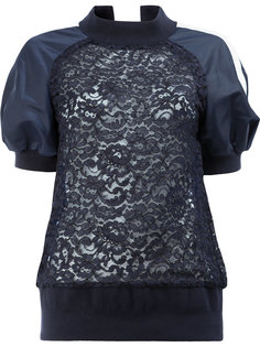puff sleeved lace sweatshirt Sacai
