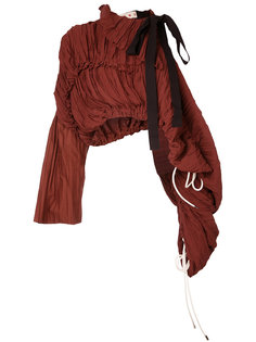 ruched bare shoulder top Marni