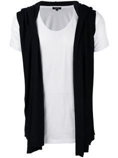 draped hooded waistcoat T-shirt Unconditional