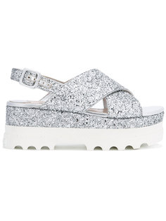 glitter-effect sandals Miu Miu