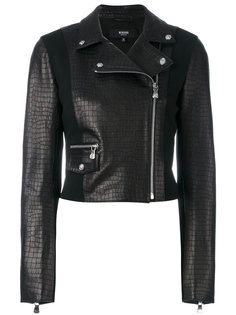 embossed crocodile effect biker jacket Versus