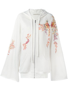 embroidered flowers zipped hoodie Amen Amen.