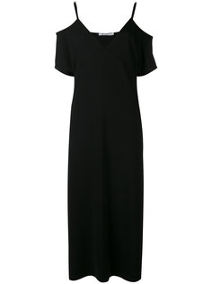 Lux ponte cold-shoulder midi dress T By Alexander Wang