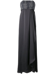strapless draped gown Armani Collezioni